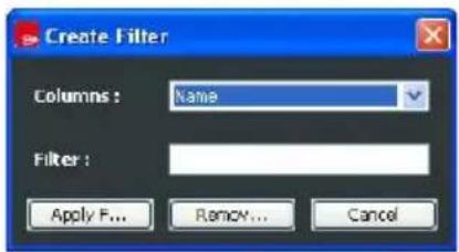 Create Filter Columns : Name Filter : Apply F... Remay... Cancel
