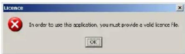 In order to use this application, you must provide a valid licence File.