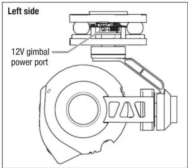 Left side 12V gimbal power port