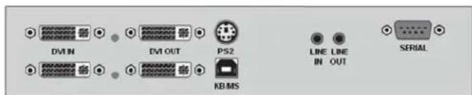 DVI IN DVI OUT PS2 KB/MS LINE IN LINE OUT SERIAL