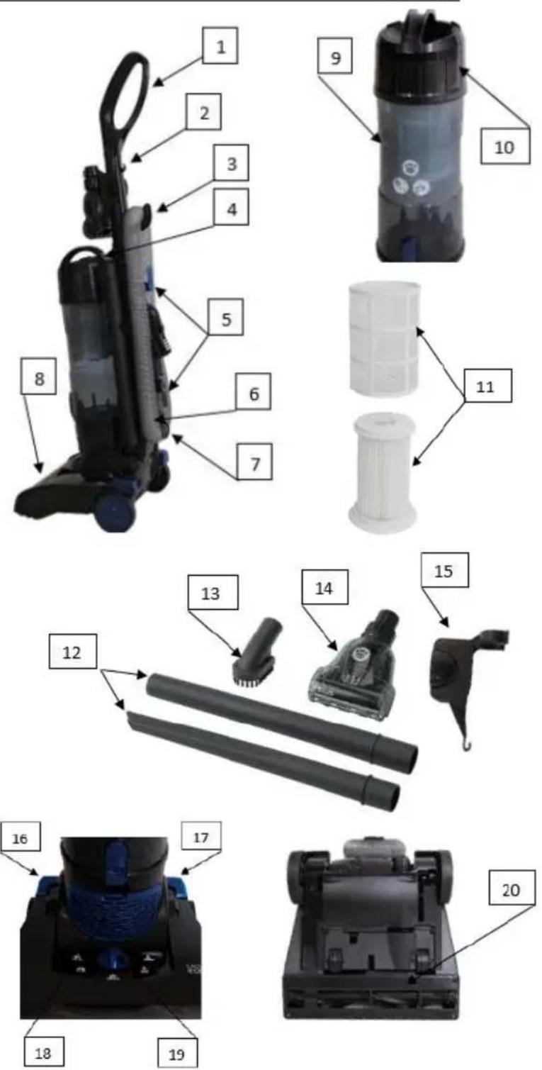 Easy Home Elite Bagless Vacuum DEU003 - Contents of packaging - 1