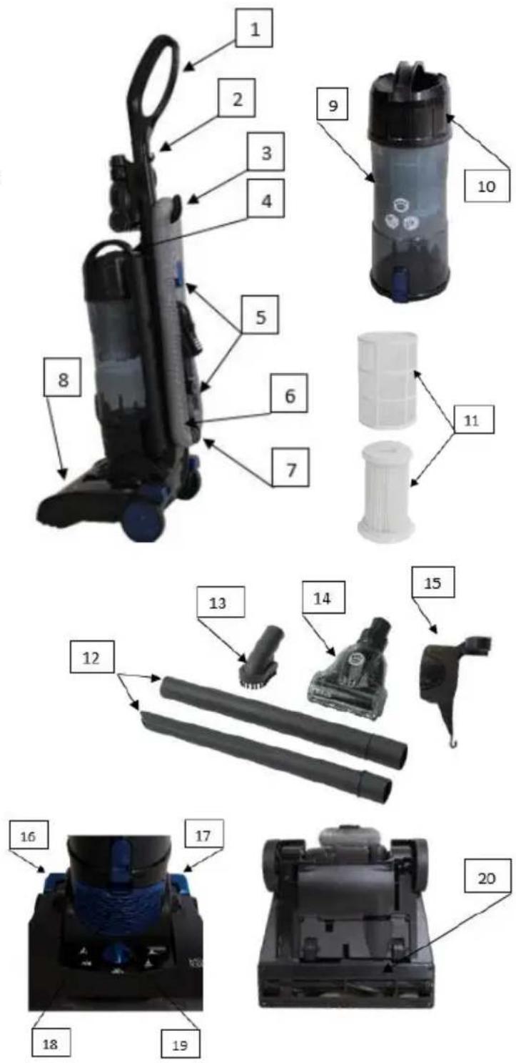 Easy Home Elite Bagless Vacuum DEU003 - Contenido del embalaje - 1