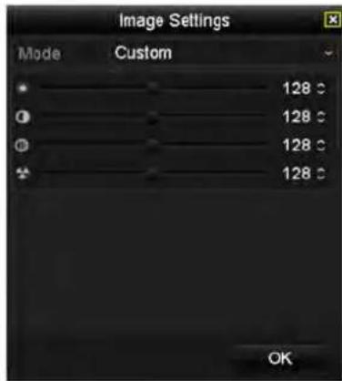 Image Settings Mode Custom 128 °C 128 °C 128 °C 128 °C OK