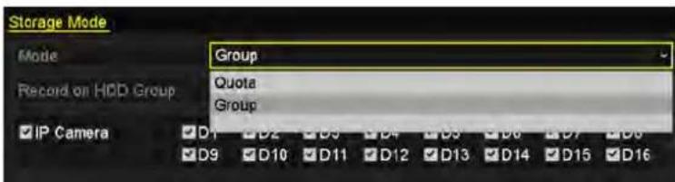 Storage Mode Mode Record on HCD Group ✓ IP Camera ✓D1 ✓D2 ✓D3 ✓D4 ✓D5 ✓D6 ✓D7 ✓D8 ✓D9 ✓D10 ✓D11 ✓D12 ✓D13 ✓D14 ✓D15 ✓D16 Group Quota Group