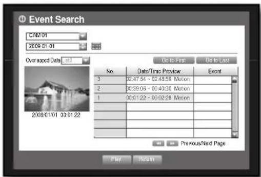 SAMSUNG SHR-6164P5/GBR - Event Search - 1