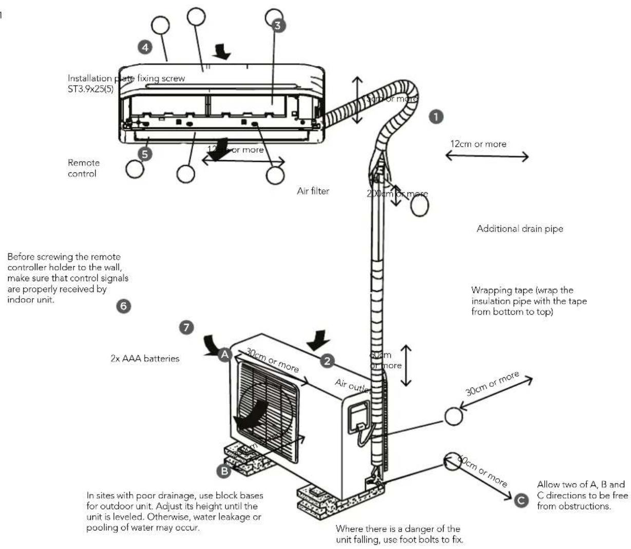 KELVINATOR KSV70CRG - Installation drawing - 1