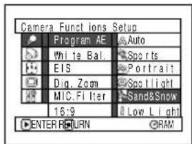 HITACHI DZ-MV350EUK - SELECTING SHOOTING MODE TO MATCH THE SUBJECT (SWITCHING PROGRAMME AE MODE) - 1