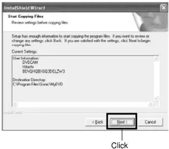 HITACHI DZ-MV350EUK - Check the contents, and then click "Next". - 1