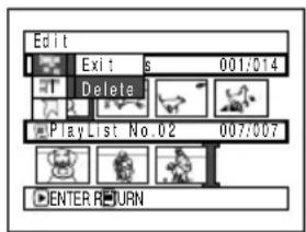 HITACHI DZ-MV350EUK - DELETING SCENES USING SUBMENU FOR EDITING (EDITING PLAY LIST) - 2