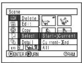 HITACHI DZ-MV350EUK - SELECTING SCENES USING MENU SCREEN (SELECT) - 1