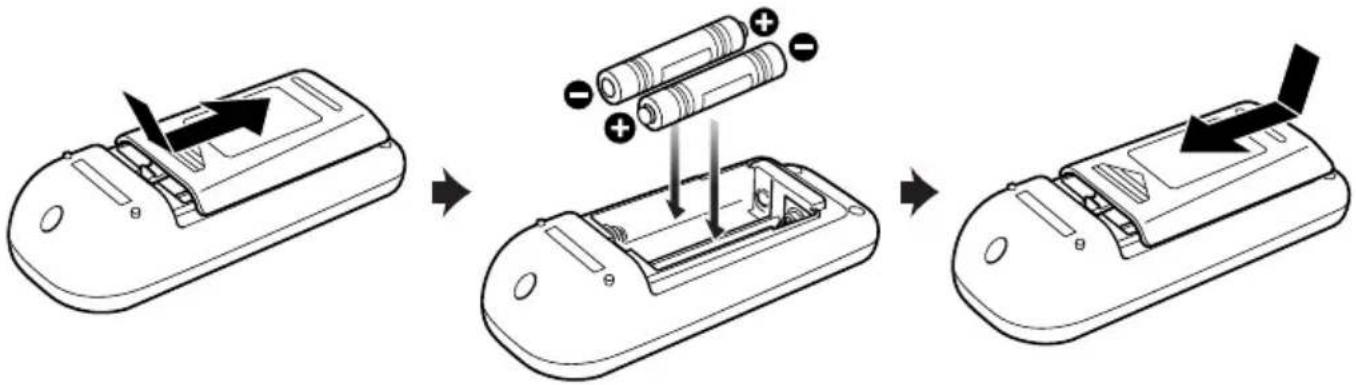 HITACHI DZ-MV200EUK - Inserting Batteries into Remote Control - 1