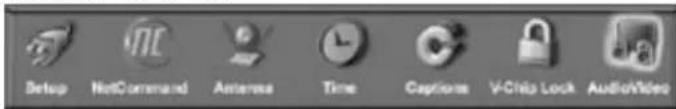 Setup NetCommand Antenna Time Captions V-Clips Lock Audio/Video