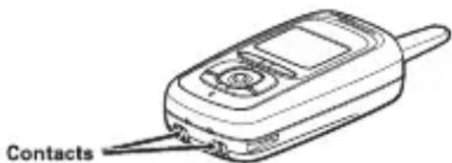 UNIDEN DCX 770 - Cleaning the battery charging contacts - 1