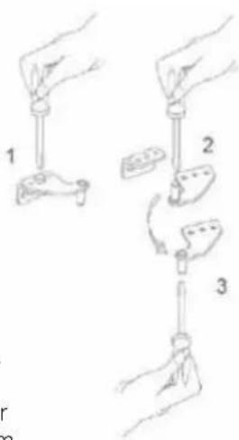 Diagram showing three-step tool application steps with labeled parts 1, 2, and 3