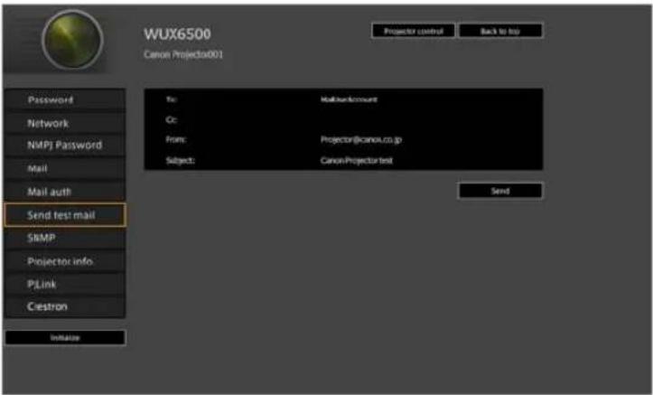 CANON REALiS WX6500 - Sending a Test Mail [Send test mail] - 1