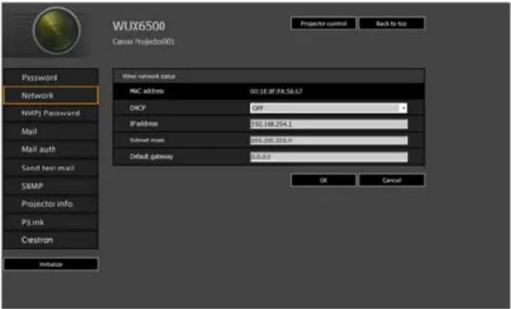 CANON REALiS WX6500 - Setting Basic Information [Network] - 1