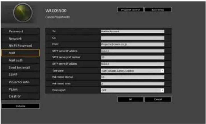 CANON REALiS WX6500 - Setting Up Email [Mail] - 1