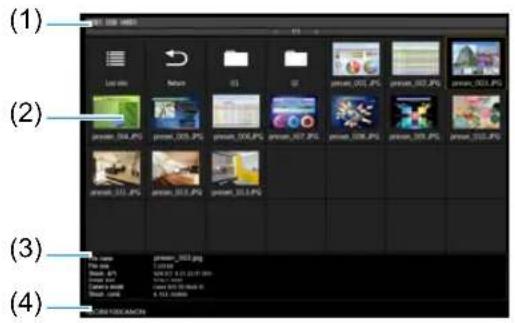 CANON REALiS WX6500 - Description of USB File Browser - 1