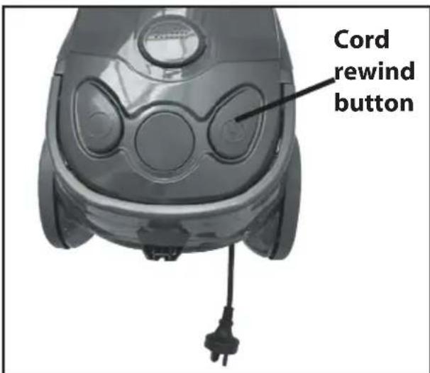 Cord rewind button