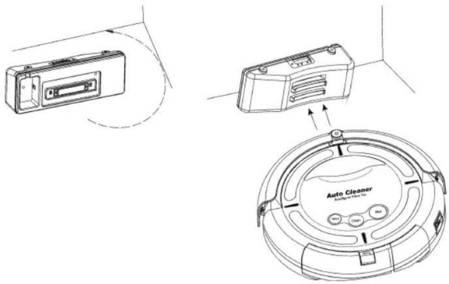 Klarstein CleanMate 1291 - Installation and use method for auto charging base plate: - 1