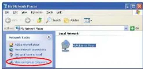 My Network Places File Edit View Favorites Tools Help Address My Network Places Network Tasks Add a network place View network connections Set up a home or small View wholegroup computers Local Network myFollow on Maps1