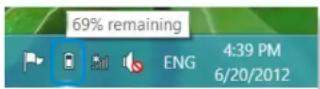 SAMSUNG NP900X4B - Confirming the battery charge in the Taskbar - 1