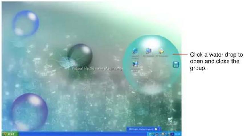 Click a water drop to open and close the group. natural life the name of samsung 7 start