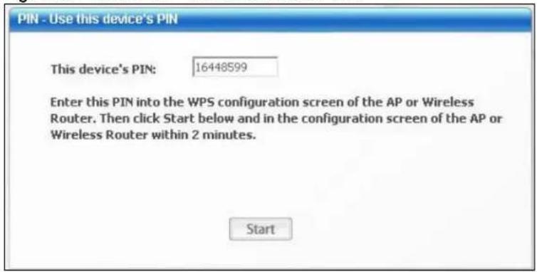 ZYXEL 1303 - WPS: PIN - Use this Device's PIN - 1