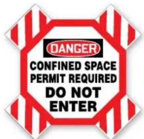 Panduit PCT-1087-B - Cross out open entryway to a confined space. - 2