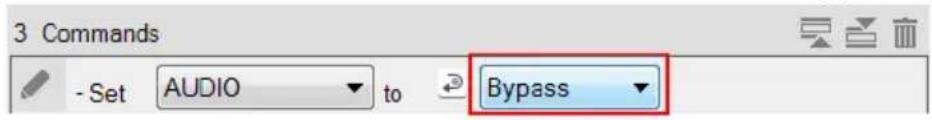 3 Commands - Set AUDIO to Bypass