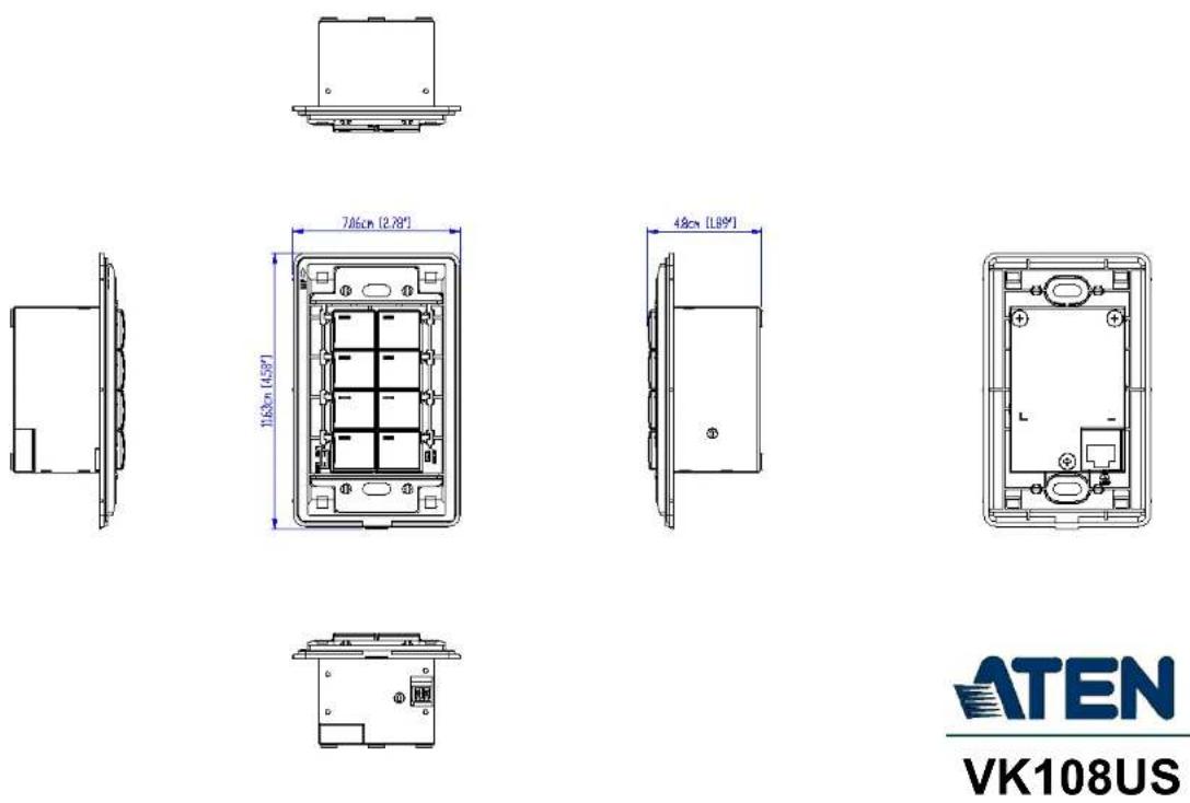 ATEN VK112EU - Panel Mount Cutout - 3