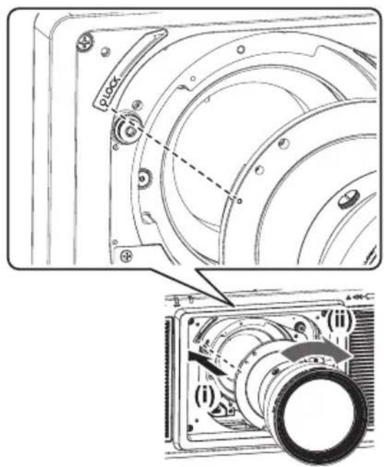 Technical diagram of a camera module with labeled parts and a zoomed-in view showing internal components.