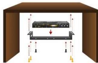 Diagram showing a device mounted on a beam with directional arrows indicating force or movement, likely illustrating a mechanical or electrical system.