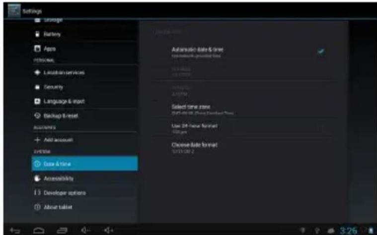 NEVIR NVR-TAB101 S2 (8GB) - Date and Time Setting - 1