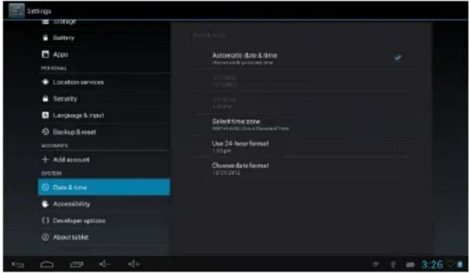 NEVIR NVR-TAB101 S2 (8GB) - Ajuste de fecha y hora - 1