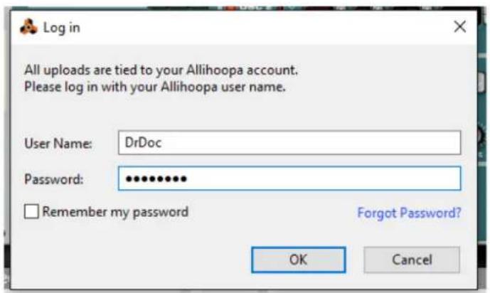 Log in All uploads are tied to your Allihoopa account. Please log in with your Allihoopa user name. User Name: DrDoc Password: ************ Remember my password Forgot Password? OK Cancel