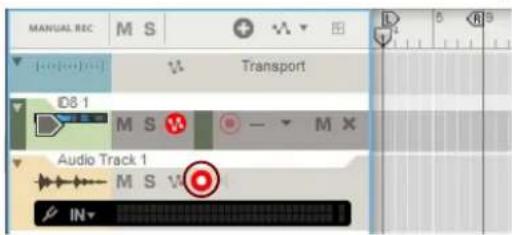 MANUAL REC M S Transport ID8.1 M S Audio Track 1 M S IN