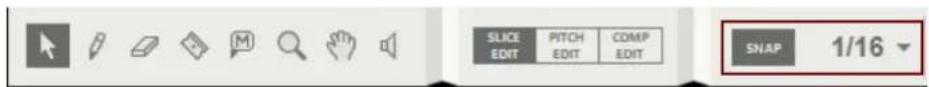 SLICE EDIT PITCH EDIT COMP EDIT SNAP 1/16