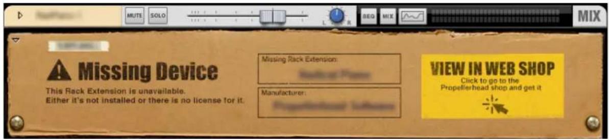 MUTE SOLO L 2 P R SEQ MIX MIX Missing Device This Rack Extension is unavailable. Either it's not installed or there is no license for it. Missing Rack Extension: Manufacturer: VIEW IN WEB SHOP Click to go to the Propellerhead shop and get it
