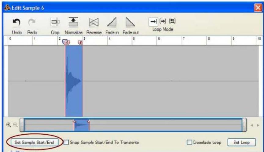 Edit Sample 6 Undo Redo Crop Normalize Reverse Fade in Fade out Loop Mode 0 1 2 3 4 5 6 7 8 9 10 Set Sample Start/End Snap Sample Start/End To TransientsxCroefade Loop Set Loop Audition