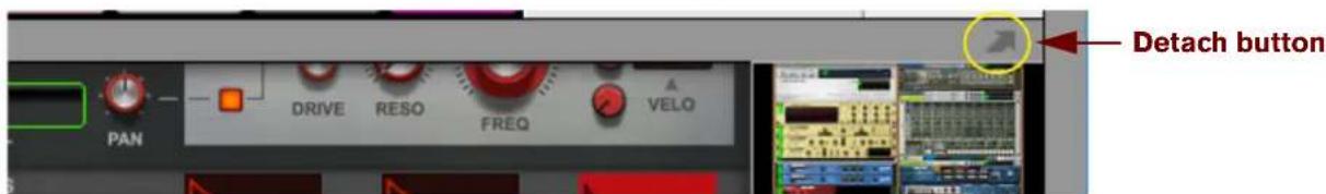 PAN DRIVE RESO FREQ VELO Detach button