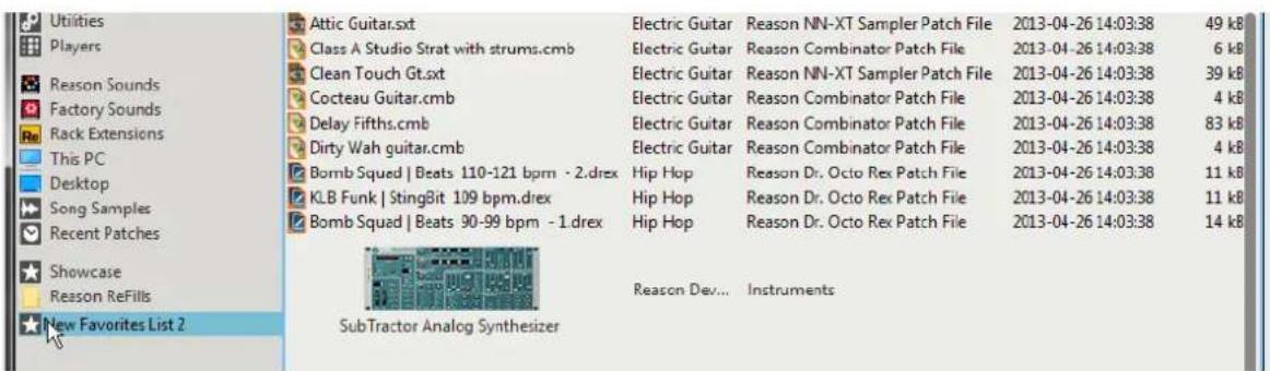 Utilities Players Reason Sounds Factory Sounds Rack Extensions This PC Desktop Song Samples Recent Patches Showcase Reason ReFills New Favorites List 2 Attic Guitar.sxt Class A Studio Strat with strums.cmb Clean Touch Gt.sxt Cocteau Guitar.cmb Delay Fifths.cmb Dirty Wah guitar.cmb Bomb Squad | Beats 110-121 bpm - 2.drex KLB Funk | StingBit 109 bpm.drex Bomb Squad | Beats 90-99 bpm - 1.drex SubTractor Analog Synthesizer Electric Guitar Electric Guitar Electric Guitar Electric Guitar Electric Guitar Hip Hop Hip Hop Hip Hop Reason NN-XT Sampler Patch File Reason Combinator Patch File Reason NN-XT Sampler Patch File Reason Combinator Patch File Reason Combinator Patch File Reason Combinator Patch File Reason Dr. Octo Rex Patch File Reason Dr. Octo Rex Patch File Reason Dr. Octo Rex Patch File Reason Dev... Instruments