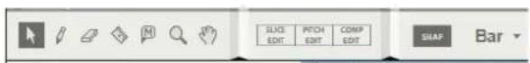 SLICE EDIT: PITCH EDIT: COMP EDIT SHAF Bar