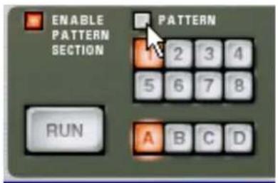 ENABLE PATTERN SECTION PATTERN 2 3 4 5 6 7 8 RUN A B C D