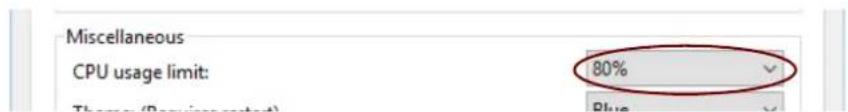 Miscellaneous CPU usage limit: 80% Therese (Rerese) Blue