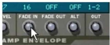 7 16 OFF OFF 1-2 LEVEL FADE IN FADE OUT ALT OUT AMP ENVELOPE