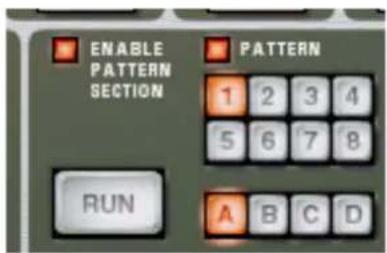 ENABLE PATTERN SECTION PATTERN 1 2 3 4 5 6 7 8 RUN A B C D