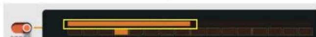 Cropped image showing a yellow rectangular bar with orange fill and a small orange element, likely part of a software interface or status bar.
