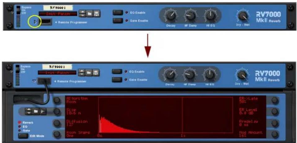 RV70001 OUT OUT - Pattern EQ Enable Gate Enable Decay RF Damp HI EQ Dry - Wet RV7000 MkII Reverb OUT OUT - Pattern EQ Enable Gate Enable Decay RF Damp HI EQ Dry - Wet RV7000 MkII Reverb OUT OUT - Pattern EQ Enable Gate Enable Decay RF Damp HI EQ Dry - Wet IR Sort-Trim Room Size 19.6 m Diffusion 12° Room Share One 8s 13 Revers EQ Gate Edit Mode ER >Late ER Level B @ 88 Predelay B ns Mod Amount, 161