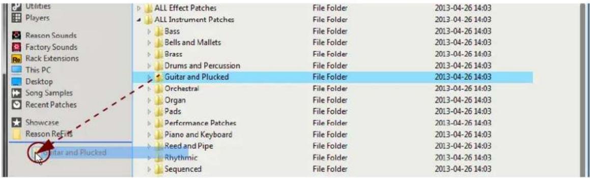 Utilities Players Reason Sounds Factory Sounds Rack Extensions This PC Desktop Song Samples Recent Patches Showcase Reason ReFills Guitar and Plucked ALL Effect Patches File Folder 2013-04-26 14:03 ALL Instrument Patches File Folder 2013-04-26 14:03 Bass File Folder 2013-04-26 14:03 Bells and Mallets File Folder 2013-04-26 14:03 Brass File Folder 2013-04-26 14:03 Drums and Percussion File Folder 2013-04-26 14:03 Guitar and Plucked File Folder 2013-04-26 14:03 Orchestral File Folder 2013-04-26 14:03 Organ File Folder 2013-04-26 14:03 Pads File Folder 2013-04-26 14:03 Performance Patches File Folder 2013-04-26 14:03 Piano and Keyboard File Folder 2013-04-26 14:03 Reed and Pipe File Folder 2013-04-26 14:03 Rhythmic File Folder 2013-04-26 14:03 Sequenced File Folder 2013-04-26 14:03